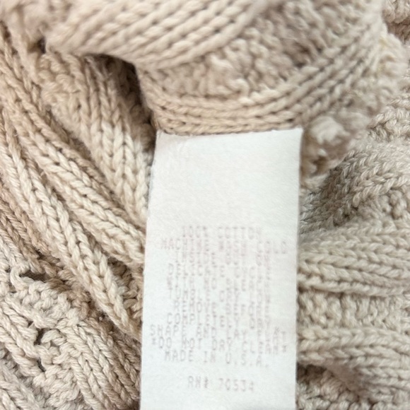 Vtg 90s Orvis Womens M Fisherman Cable Knit Pullover Sweater 100% Cotton Cream - Picture 5 of 7